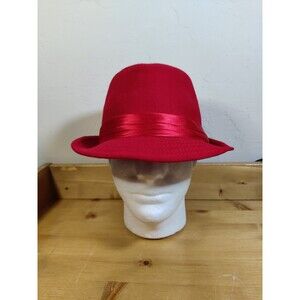 The Hatter Company Red Fedora Ribbon Style Woman One Size